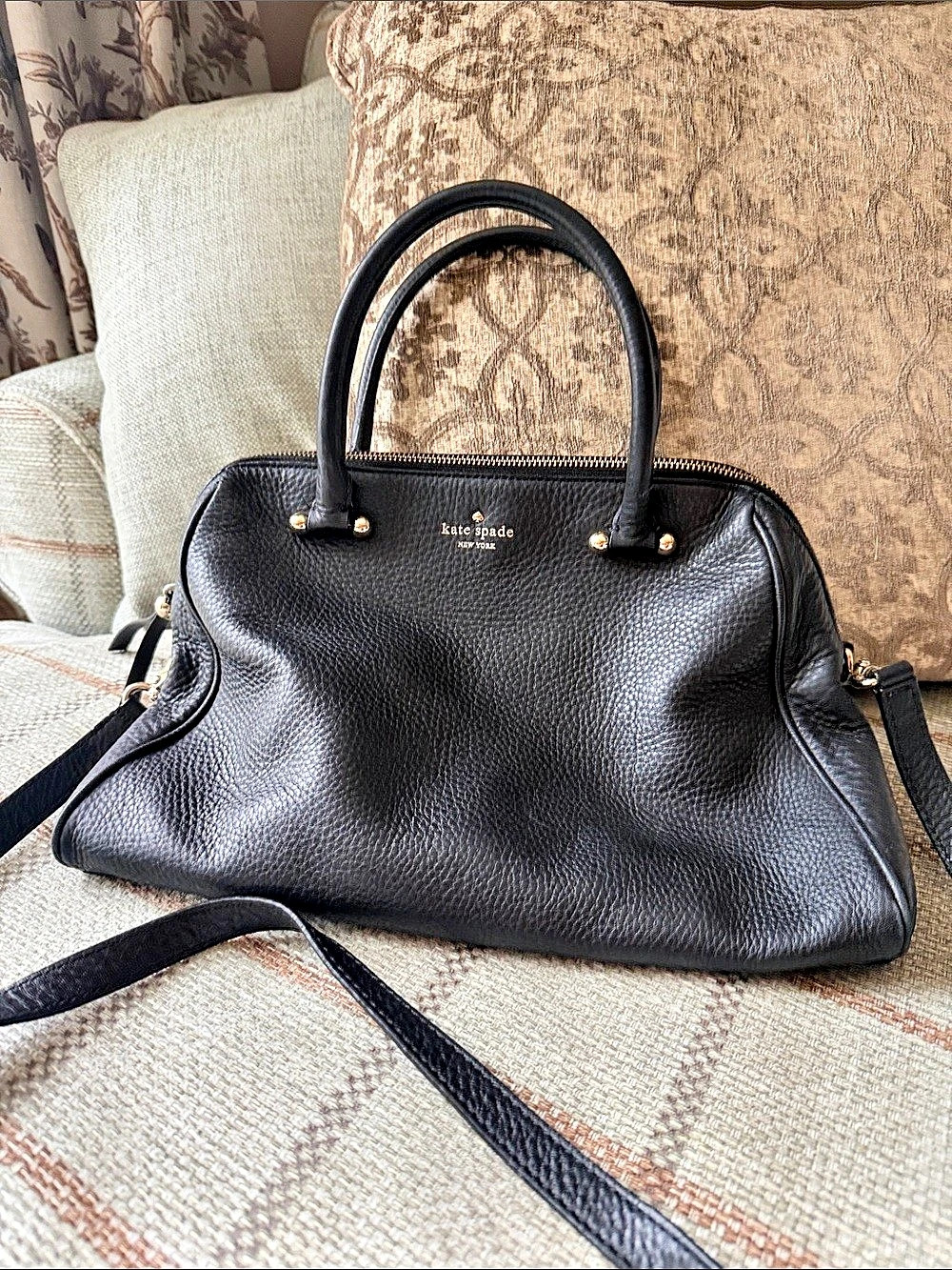 Kate Spade Leather Satchel in Black